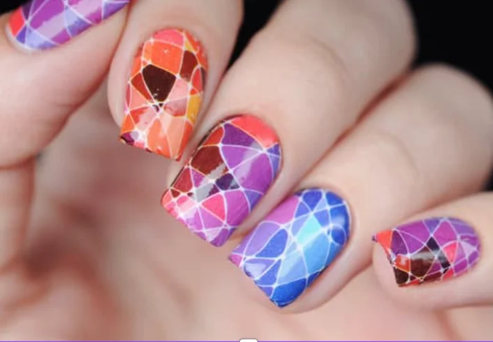 Bright abstract manicure