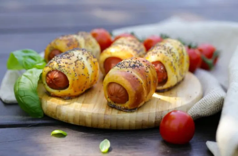 Hot Dog Wrapped in Dough