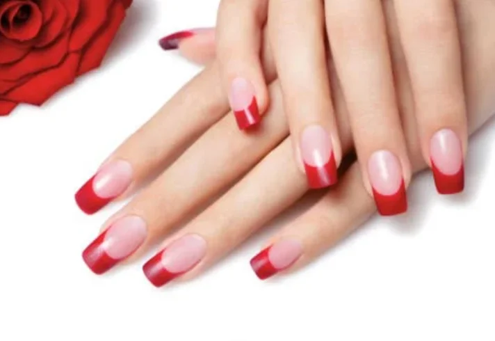Unique French tip manicure red