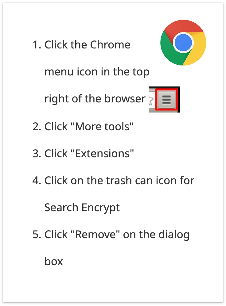 How to remove Search Encrypt from Google Chrome