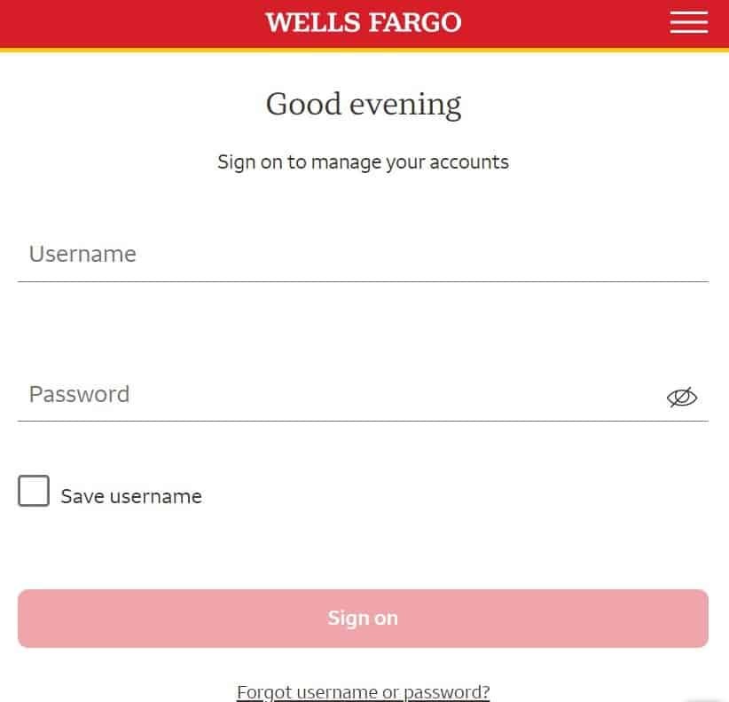 wells fargo checking account login online